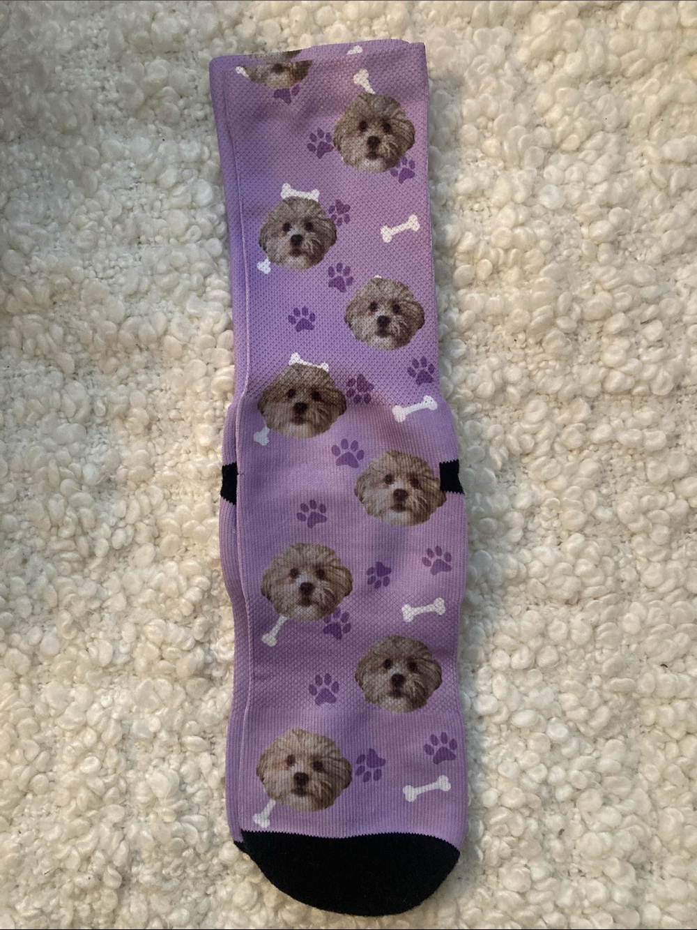 NWOT unisex light compression crew socks - little white dogs